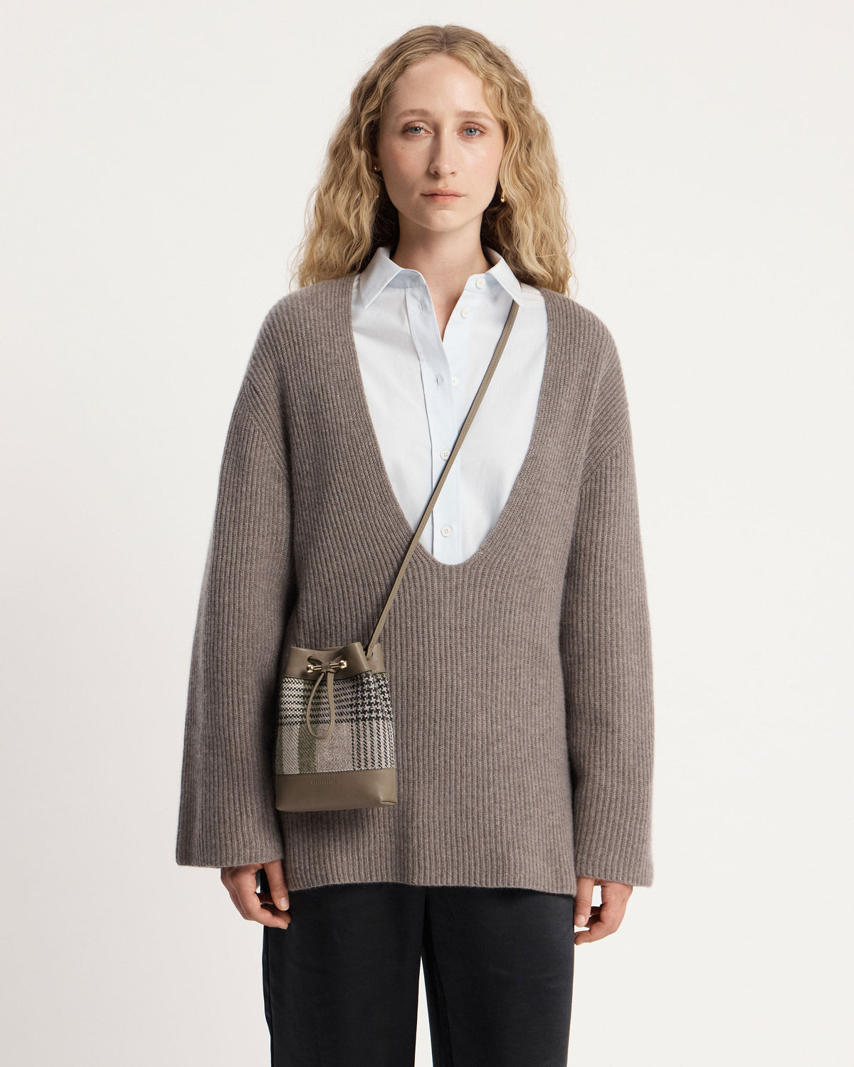Osette Midi Pouch - Strathberry Tartan Taupe - View 8