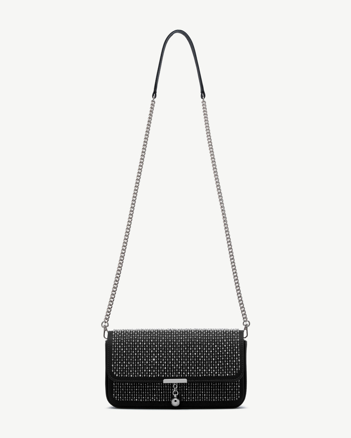 Nocturn Clutch - Black Embroidered Satin - image 2