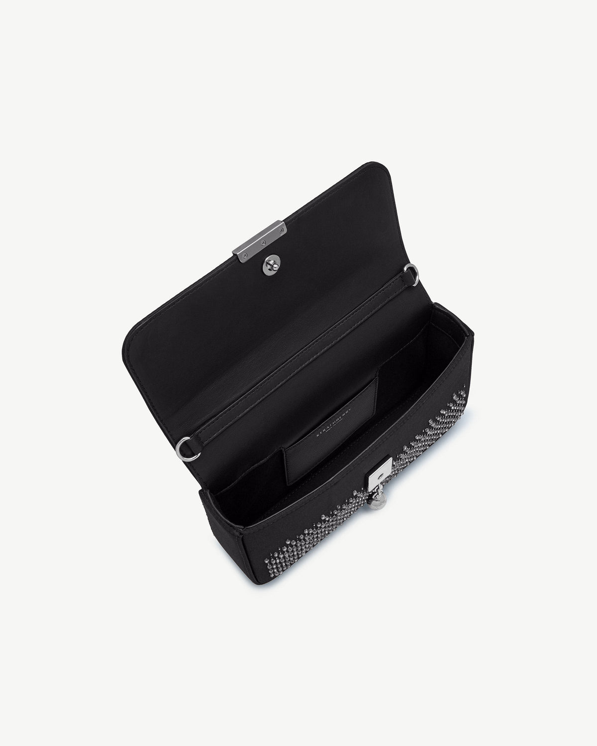 Nocturn Clutch - Black Embroidered Satin - image 5