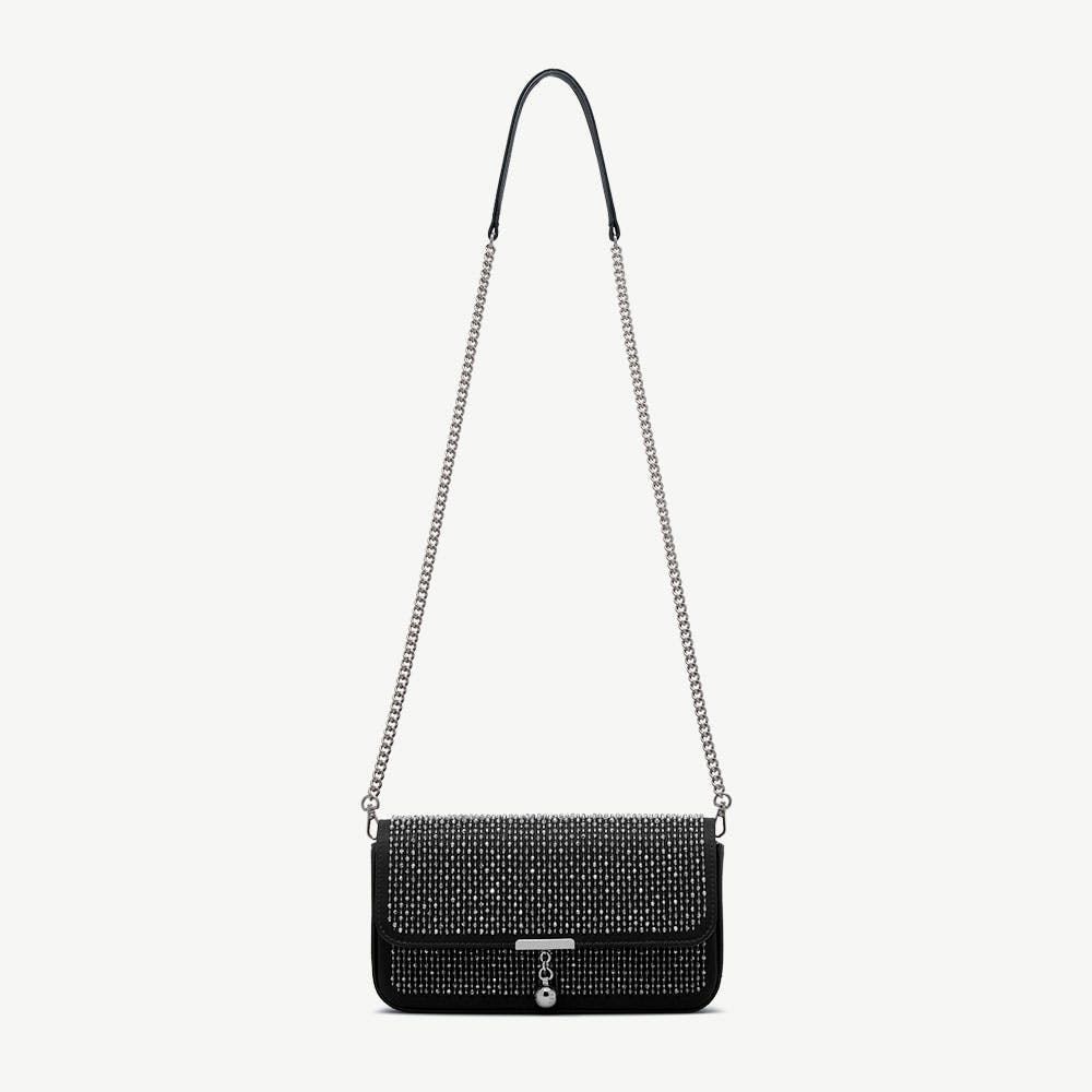 Nocturn Clutch - Black Embroidered Satin - image 31