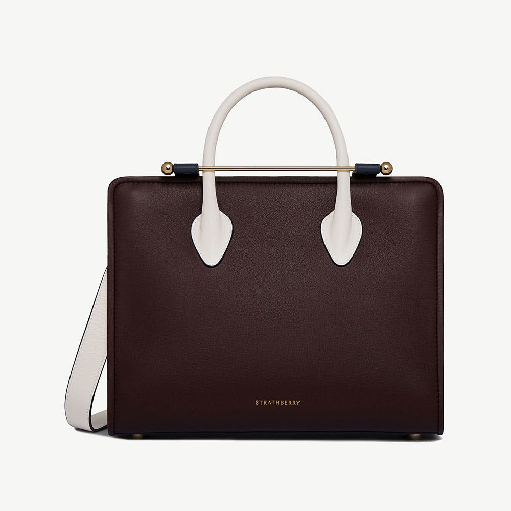 Midi Tote - Burgundy/Navy/Vanilla - View 1