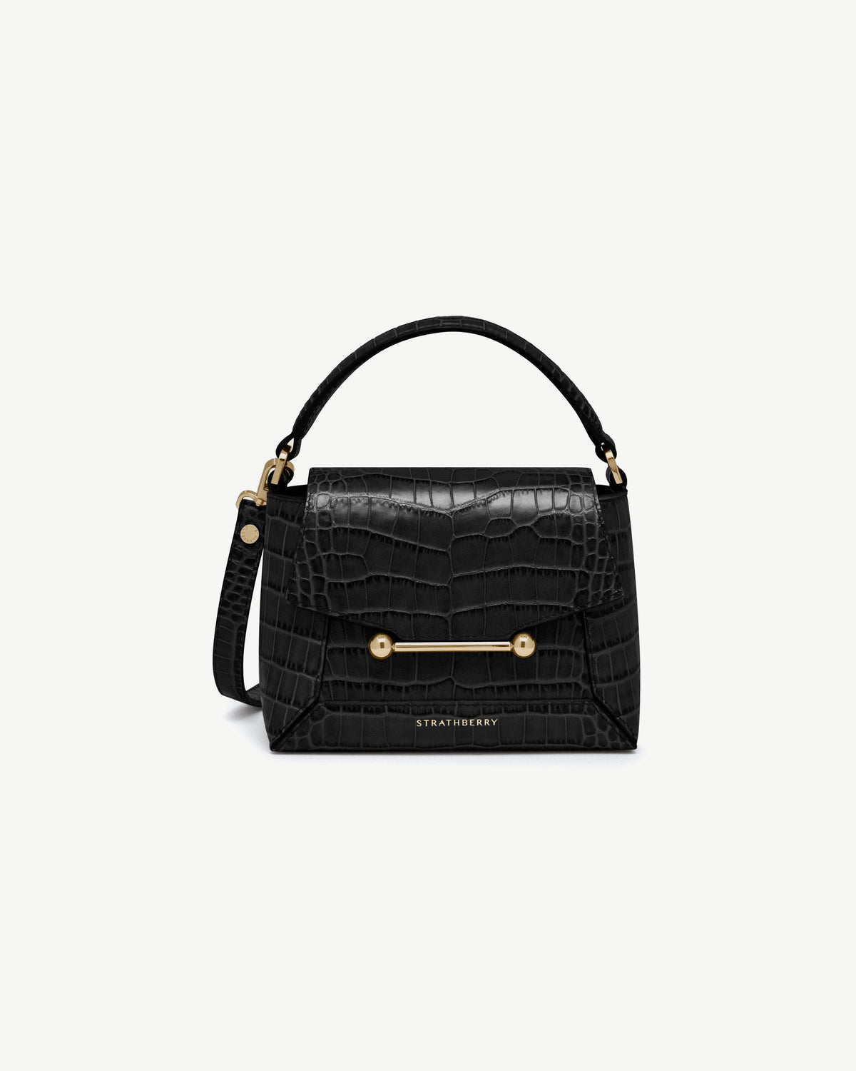 Mosaic Nano - Soft Croc-Embossed Leather Black - View 2