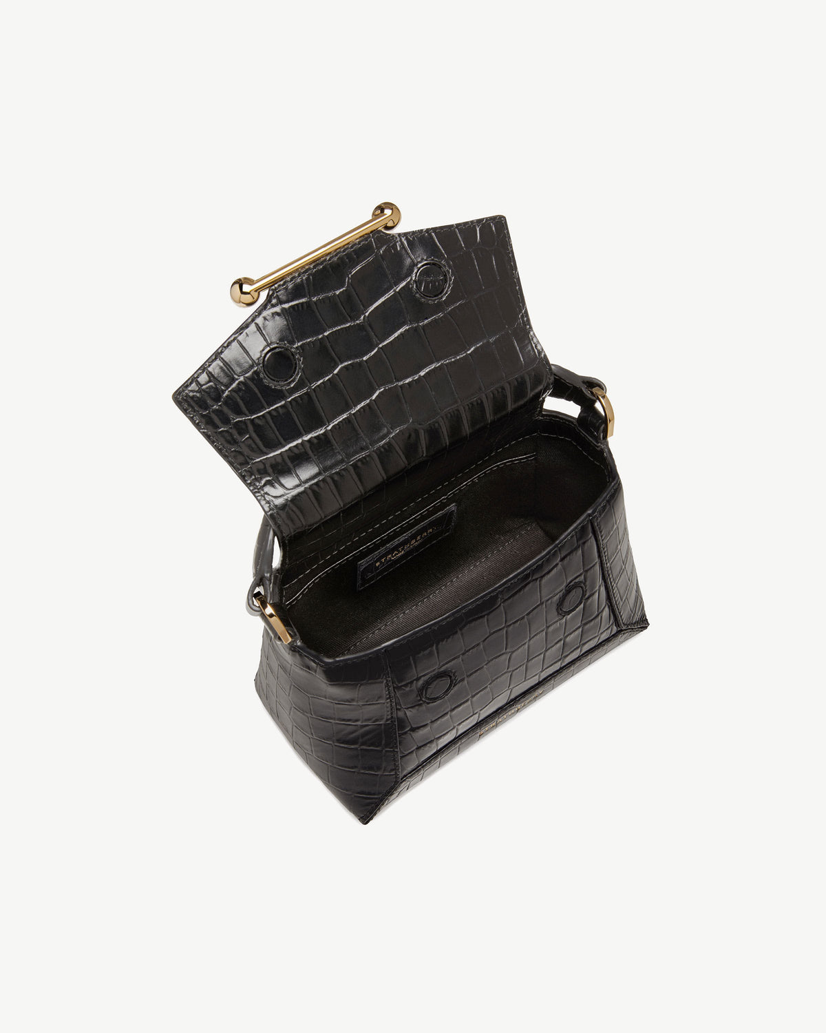Mosaic Nano - Soft Croc-Embossed Leather Black - View 5