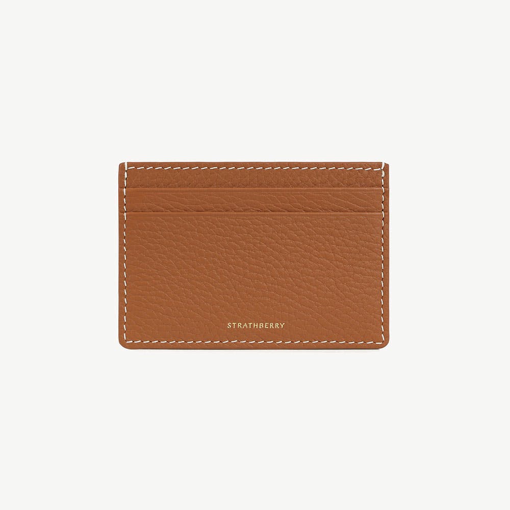 Cardholder - Tan with Vanilla Stitch - View 1