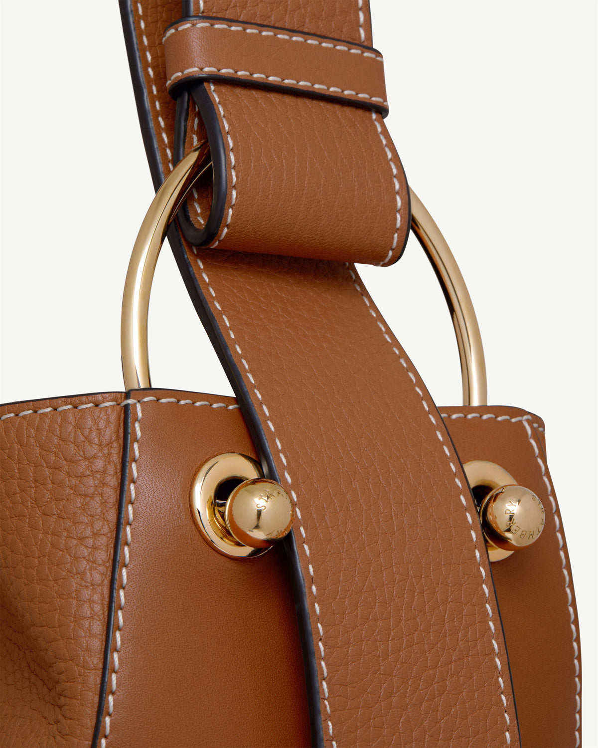 Lana Midi Bucket Bag - Tan with Vanilla Stitch - View 6