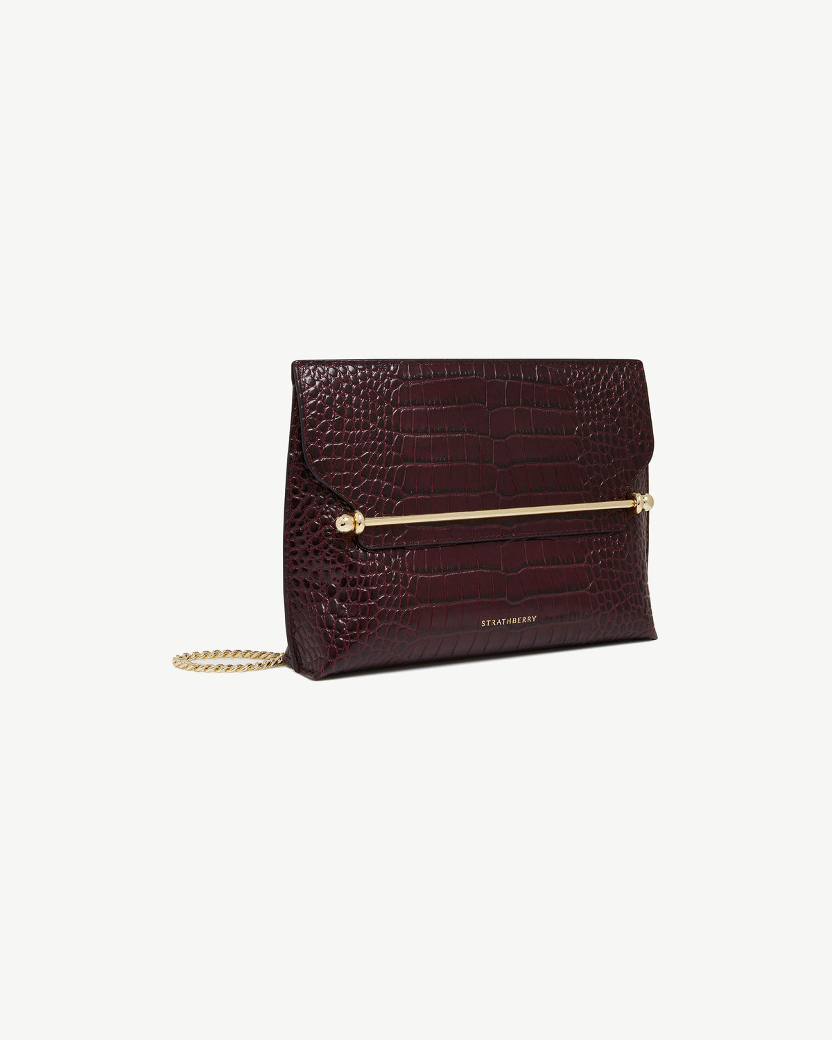 Stylist - Croc-Embossed Leather Burgundy - View 3