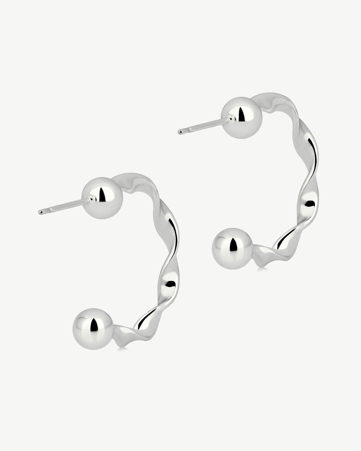 Crescent Twisted Hoop - Sterling Silver - View 4