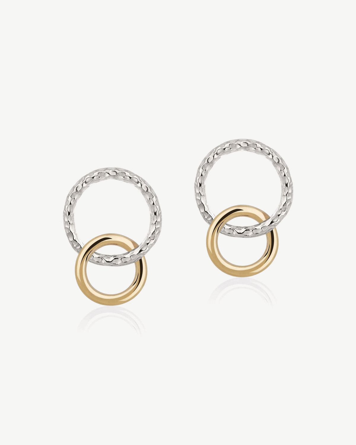 Halo Earrings - Sterling Silver/24 Carat Gold Gilded - View 2