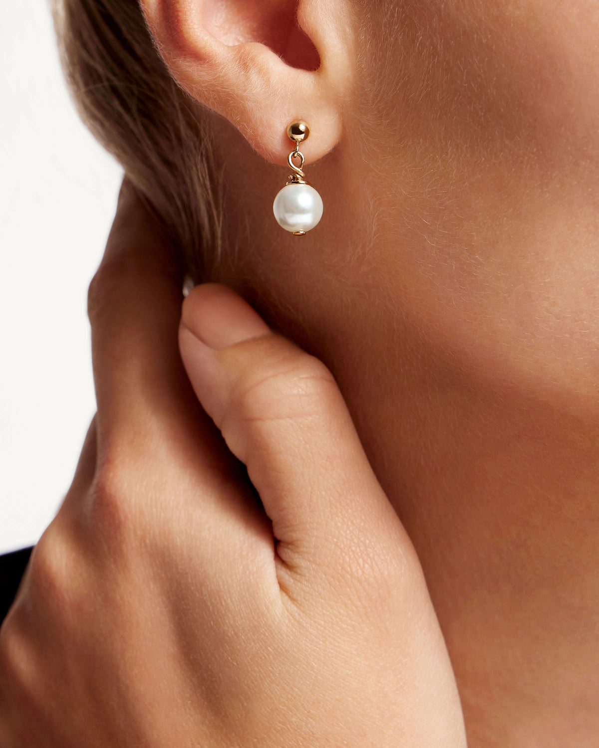 Lana Pearl Earrings - 24 Carat Gold Gilded - View 7