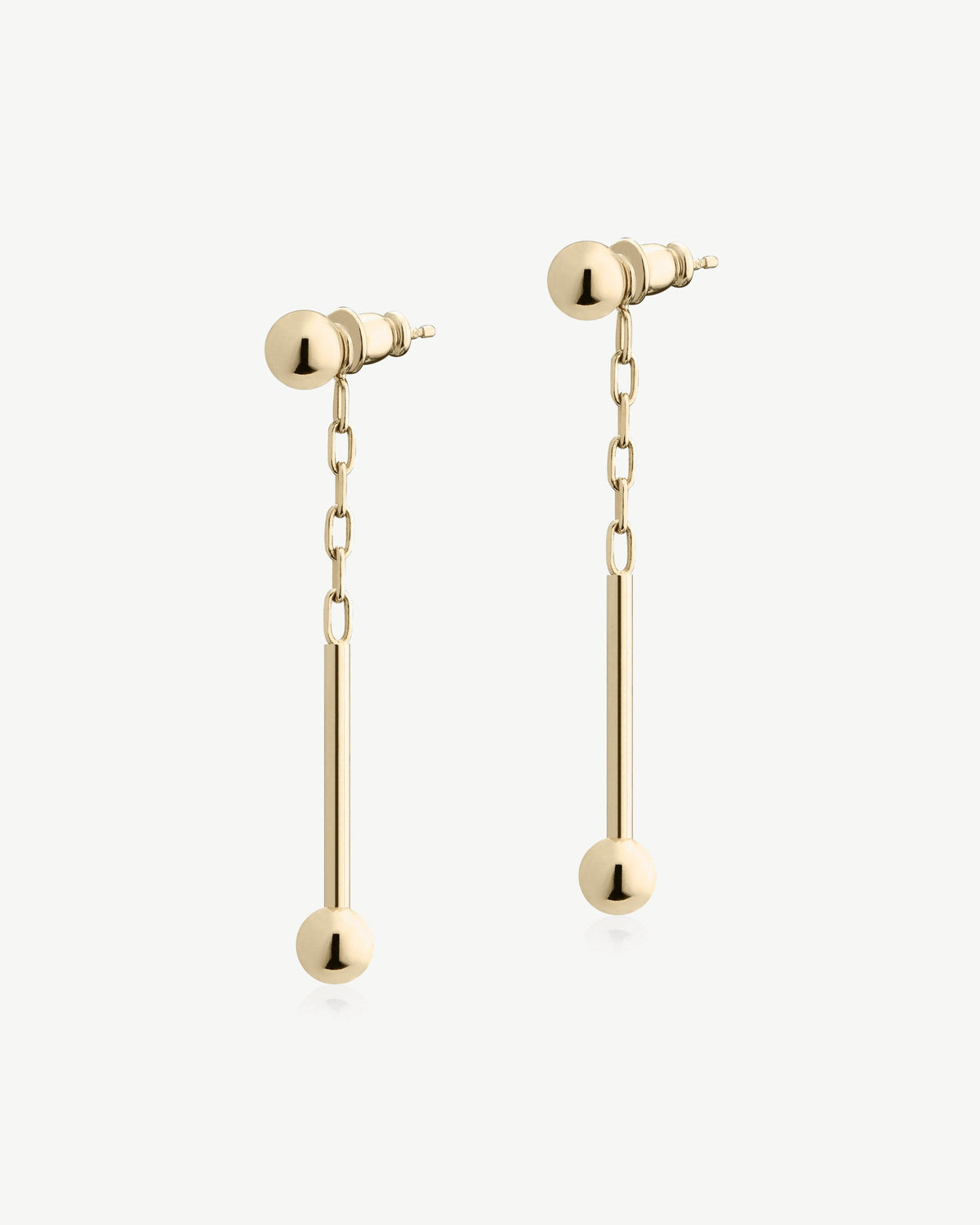 Music Bar Drop Earrings - 22 Carat Gold Gilded - View 4