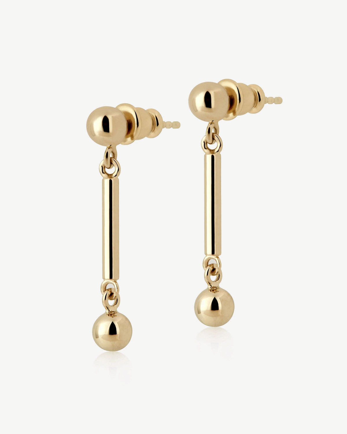 Music Bar Earrings - 22 Carat Gold Gilded - View 4