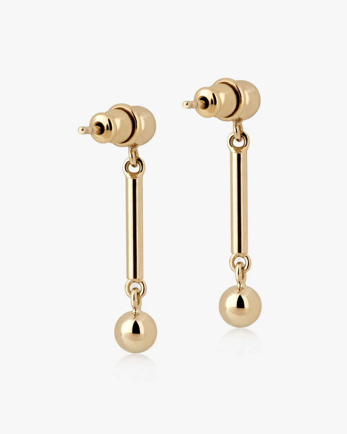 Music Bar Earrings - 22 Carat Gold Gilded - View 5