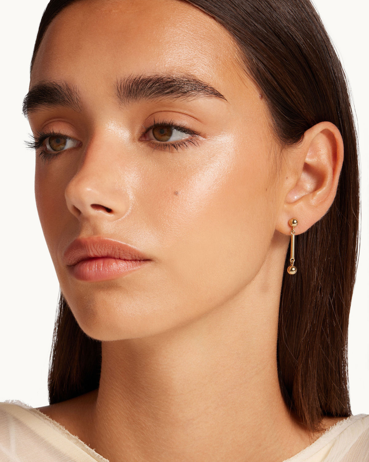 Music Bar Earrings - 22 Carat Gold Gilded - View 8