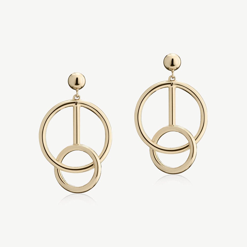 Music Bar Hoop Earrings - 22 Carat Gold Gilded - View 1