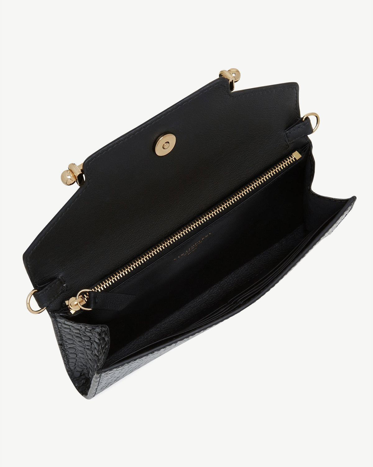 Multrees Chain Wallet - Croc-Embossed Leather Black - View 5