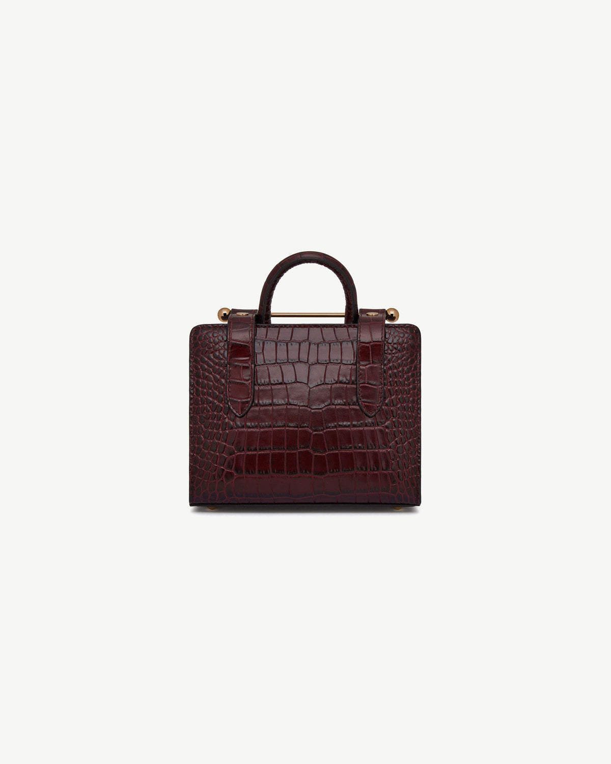 Nano Tote - Croc-Embossed Leather Burgundy - View 4