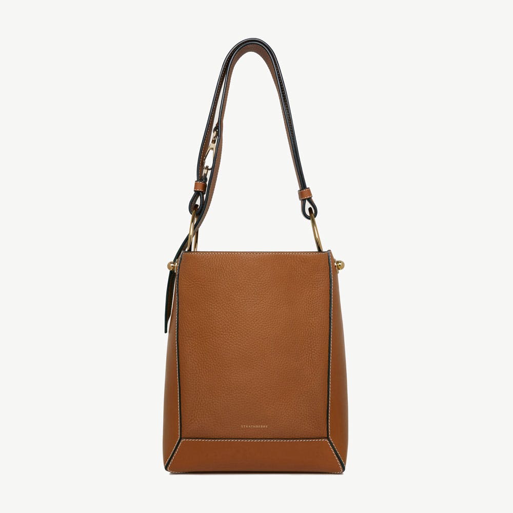 Lana Midi Bucket Bag - Tan with Vanilla Stitch - View 1