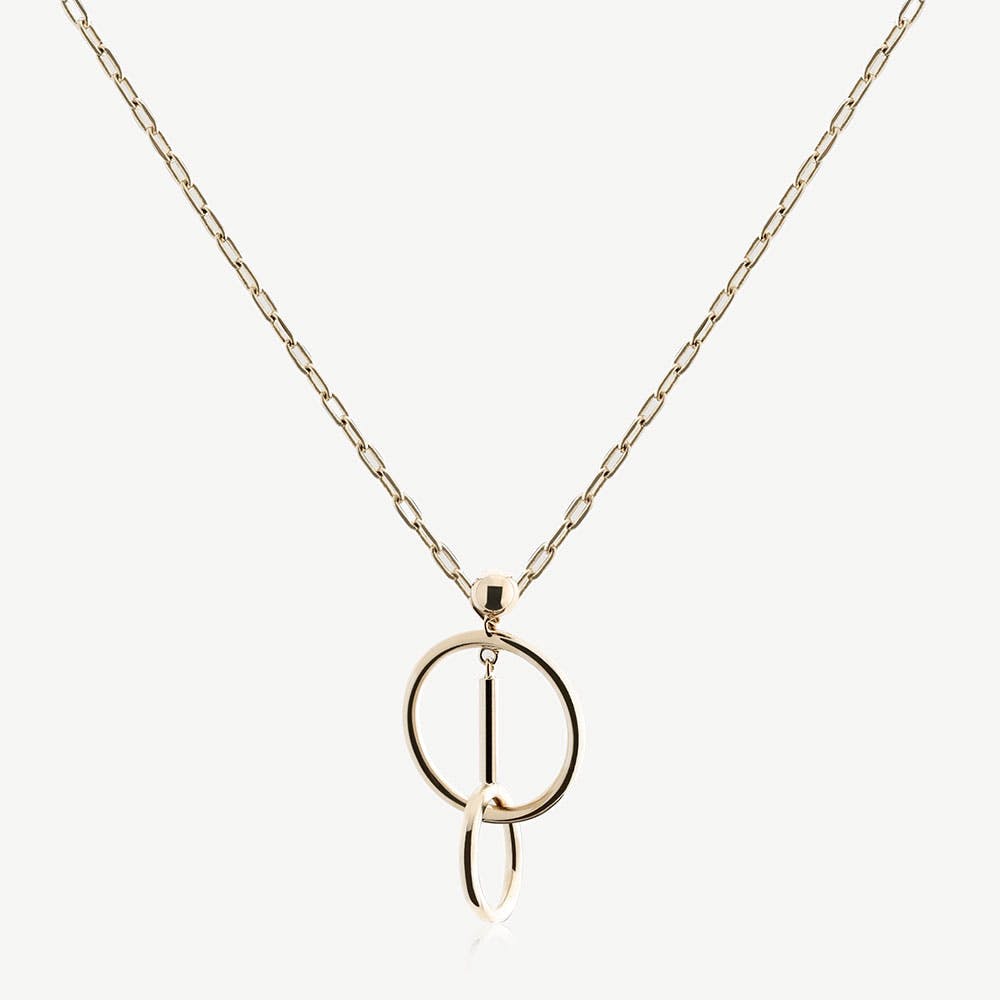 Music Bar Hoop Pendant - 22 Carat Gold Gilded - View 1