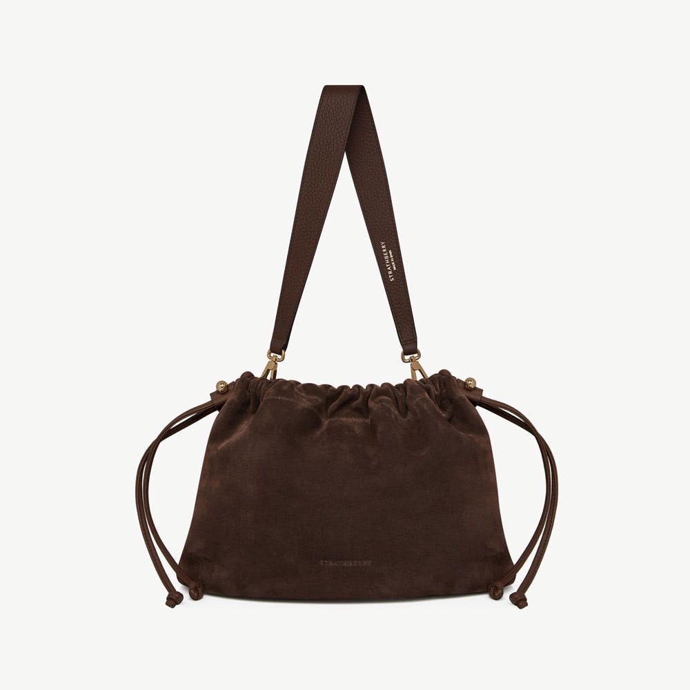 Charlotte Midi Drawstring - Chocolate Suede