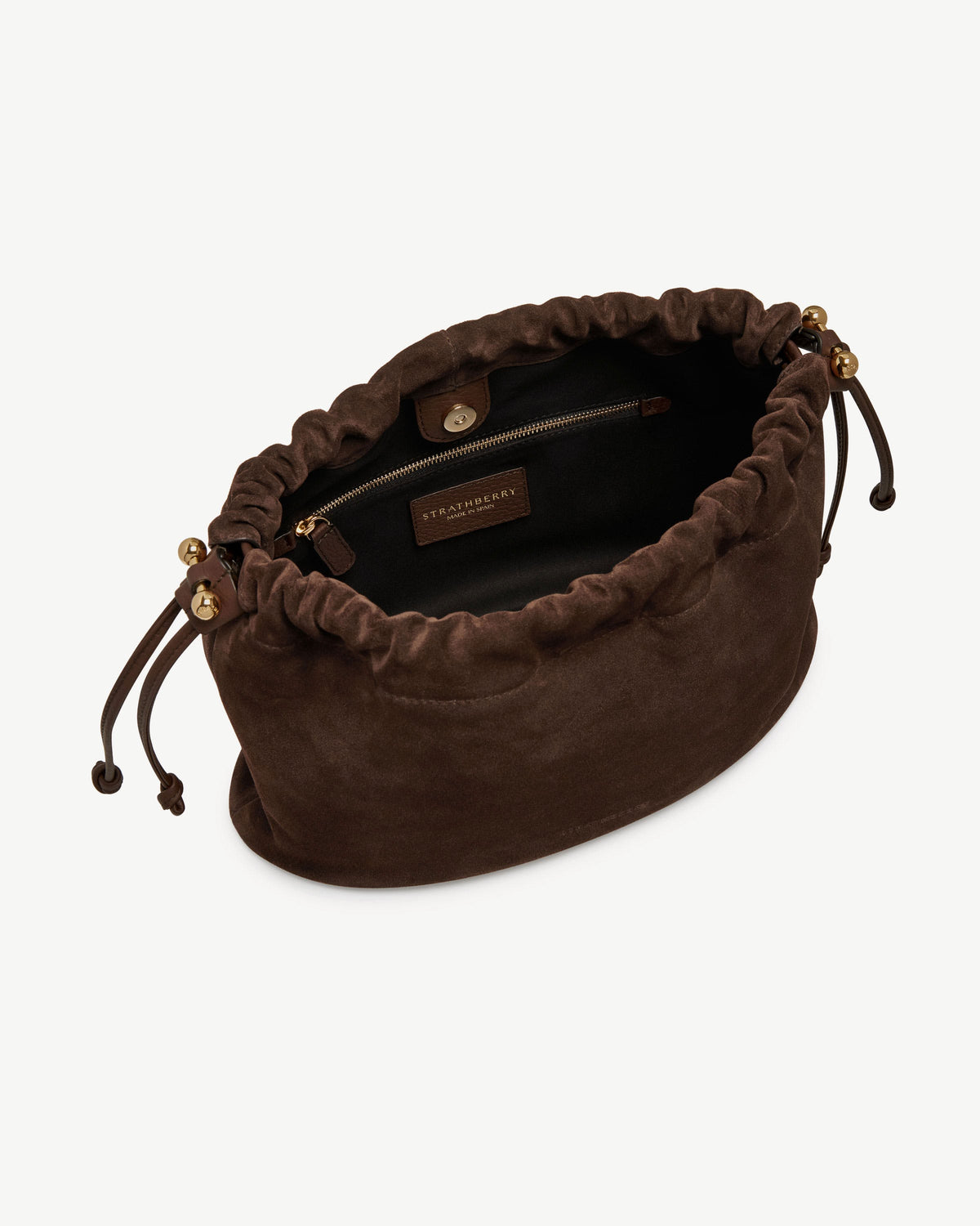Charlotte Midi Drawstring - Chocolate Suede - View 7
