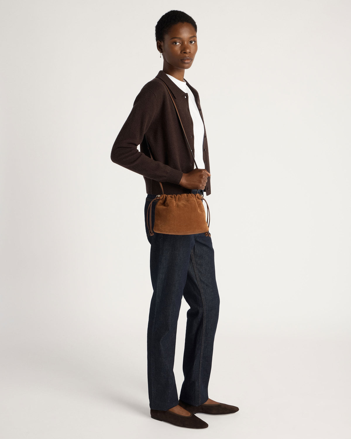 Charlotte Drawstring - Tan Suede - View 6
