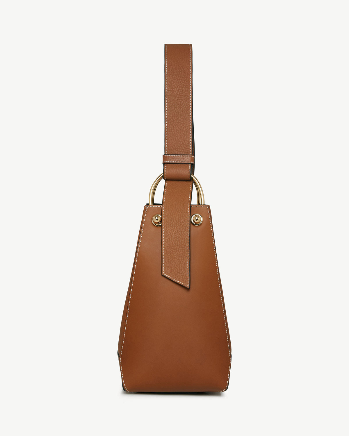 Lana Midi Bucket Bag - Tan with Vanilla Stitch - View 4