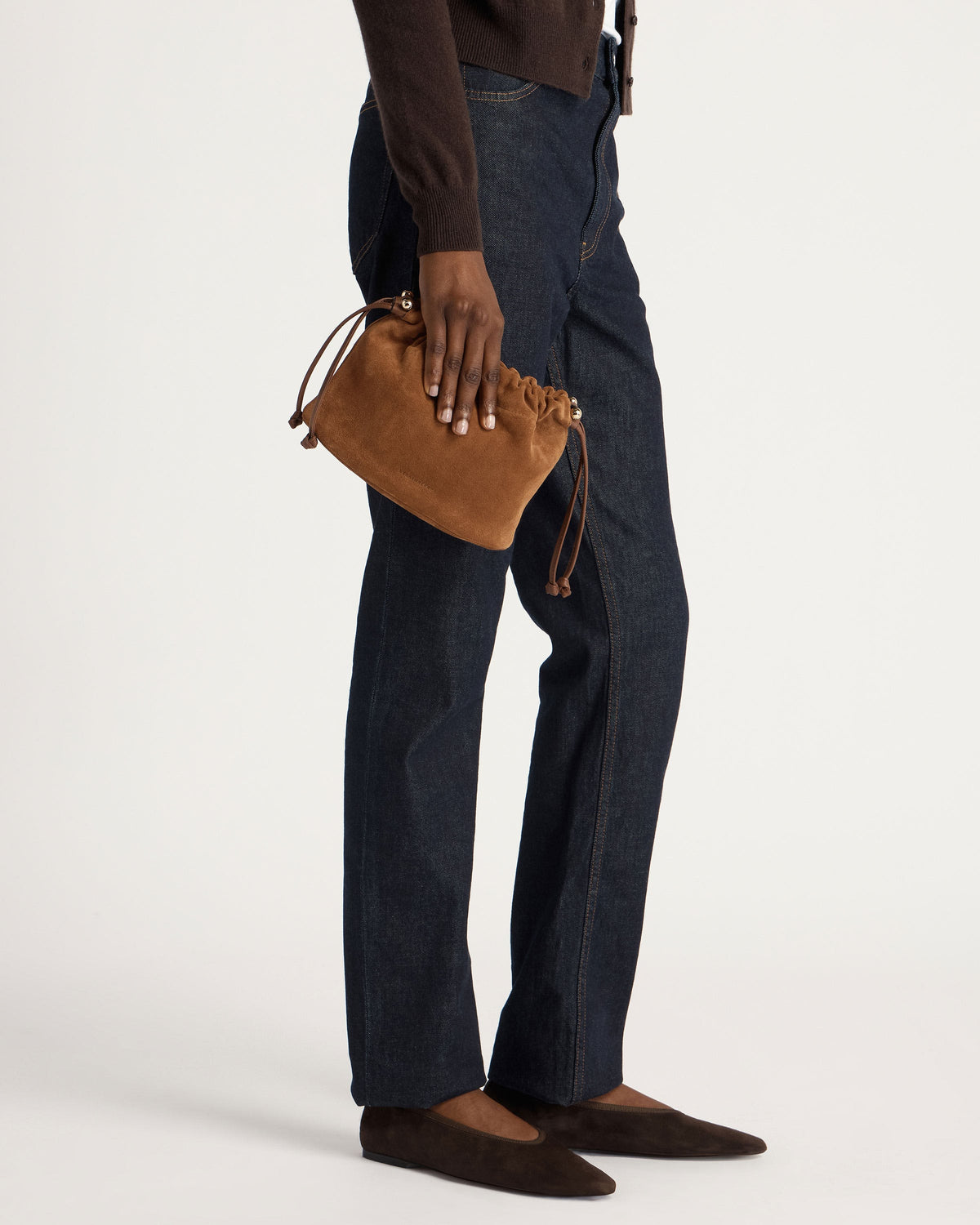 Charlotte Drawstring - Tan Suede - View 8
