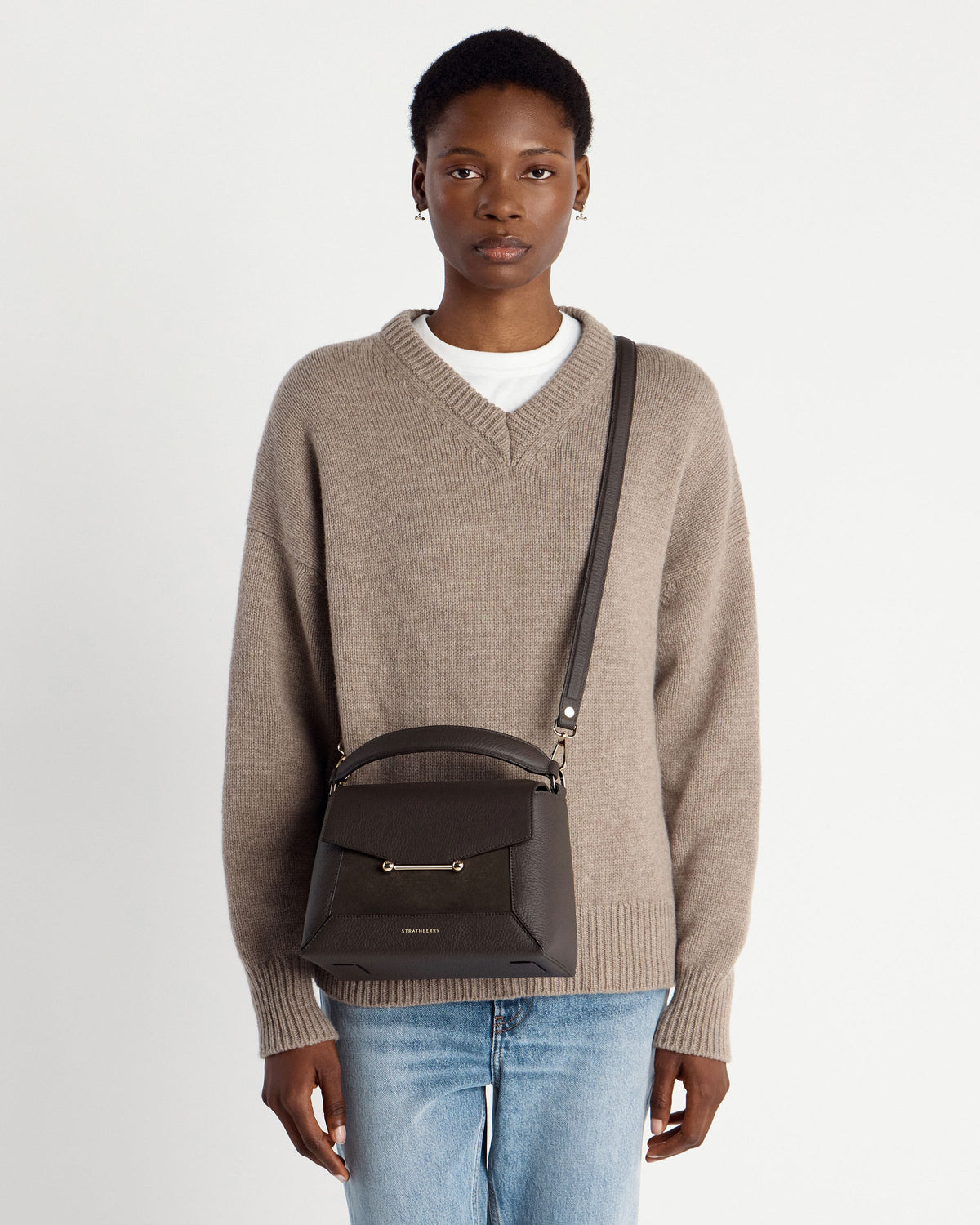 Mosaic Bag - Dark Chocolate Suede/Leather - View 8