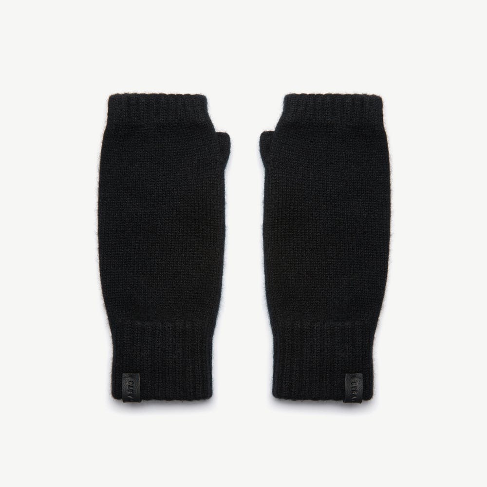 Westray Fingerless Cashmere Gloves - Black - View 1
