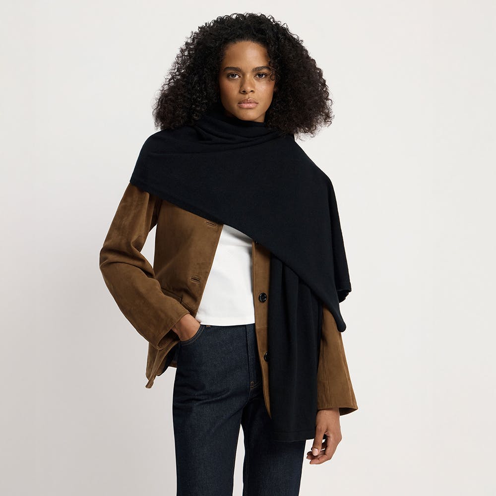 Westray Cashmere Travel Wrap - Black - View 1