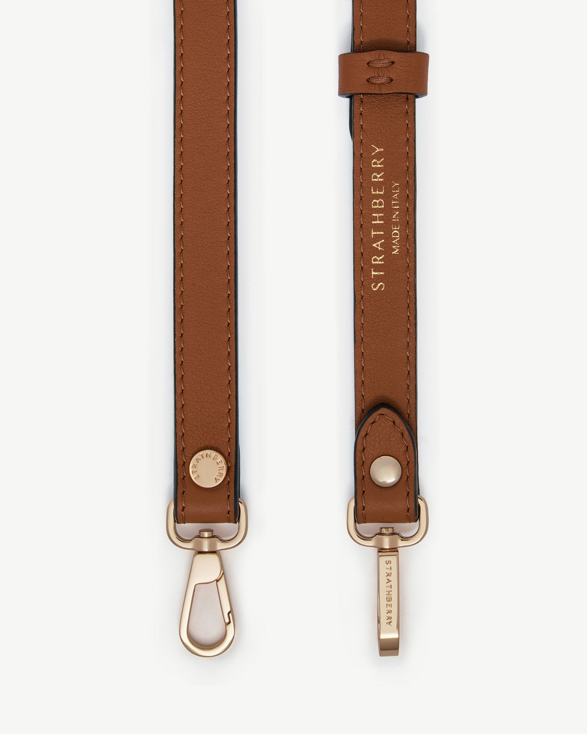 Thin Adjustable Leather Strap - Chestnut - View 5