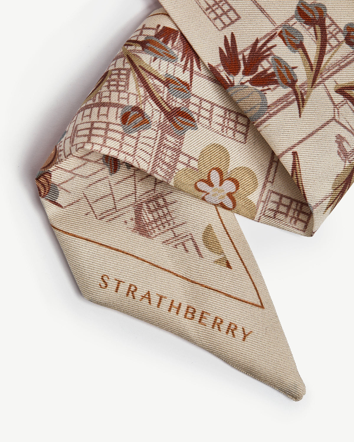 Silk Skinny Scarf - Strathberry Townhouse Print - View 4