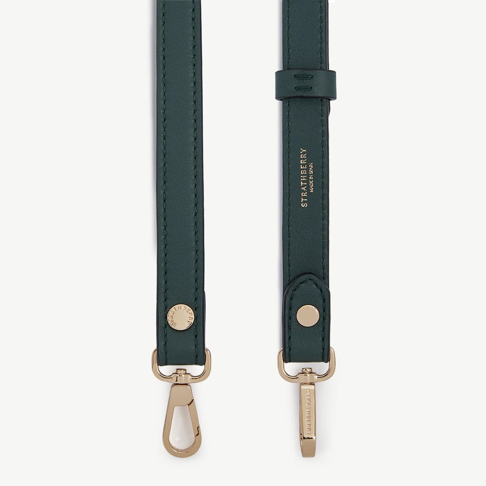 Thin Adjustable Leather Strap - Bottle Green - View 1