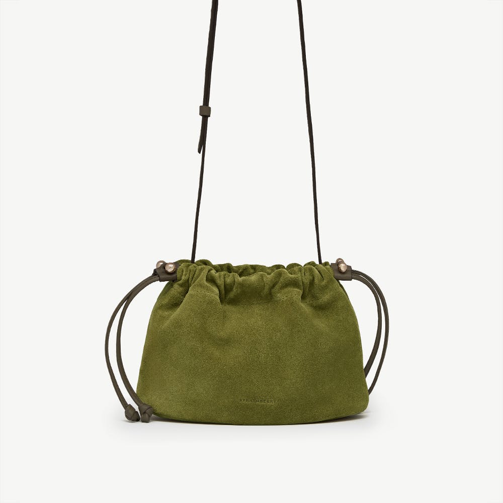 Charlotte Drawstring - Lime Suede/Khaki - View 1