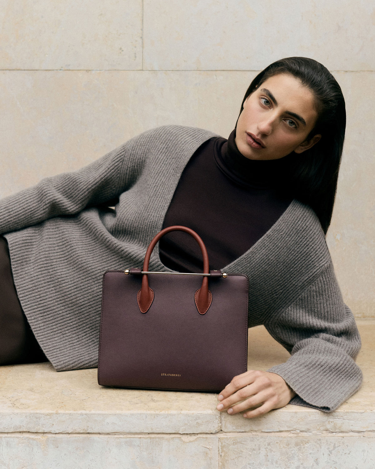 Midi Tote - Burgundy/Walnut/Chestnut - View 12