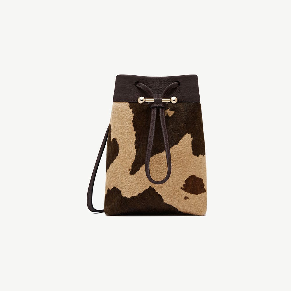 Osette Midi Pouch - Sand/Espresso Spot Print - View 1