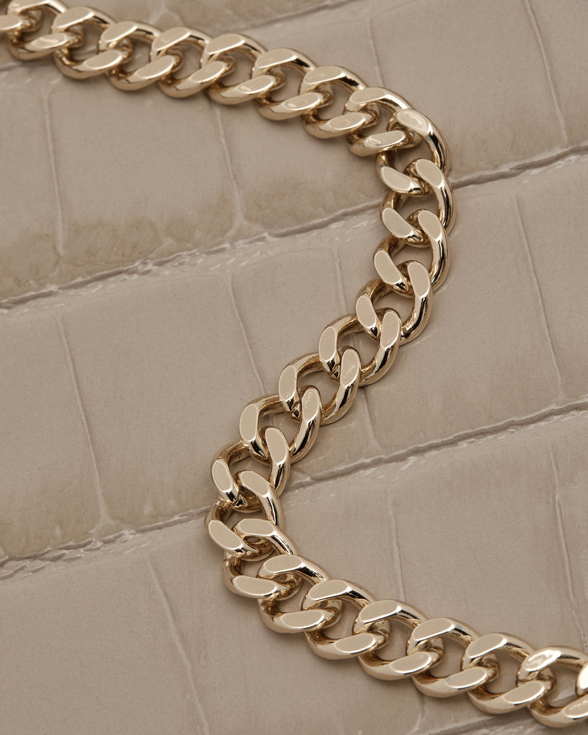 Nano Tote - Croc-Embossed Leather Light Taupe - View 6