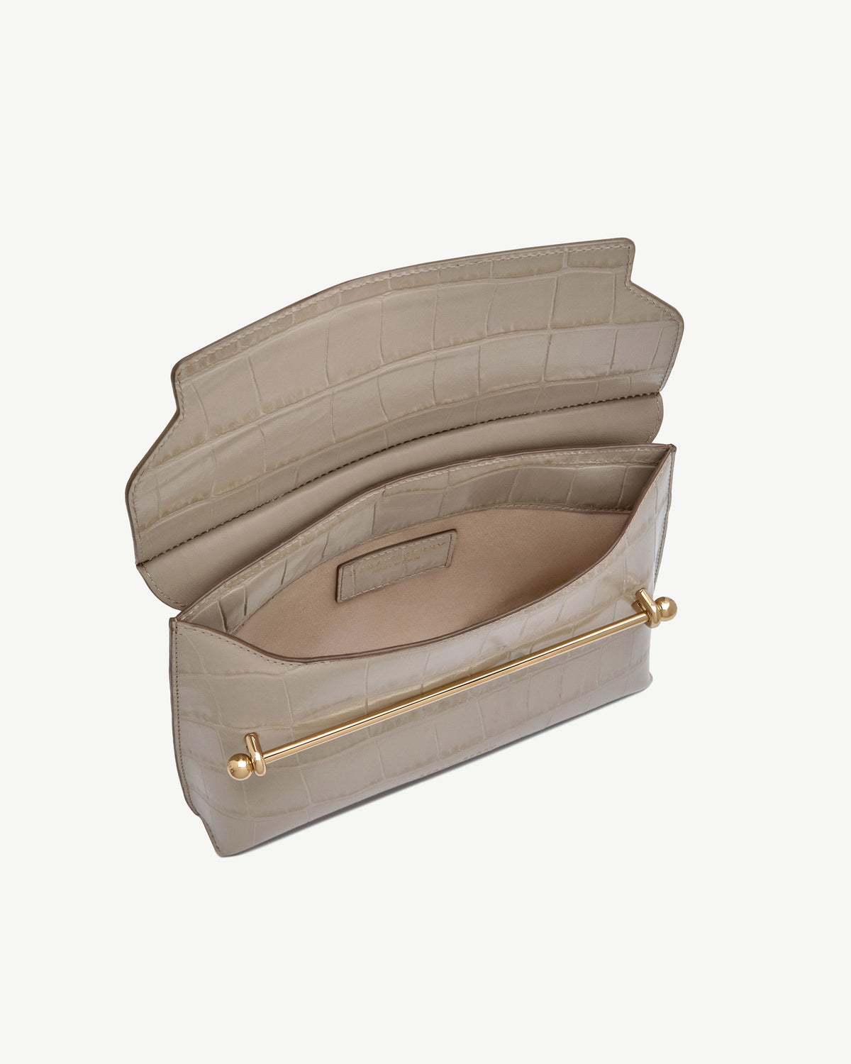 Stylist - Croc-Embossed Leather Light Taupe - View 5