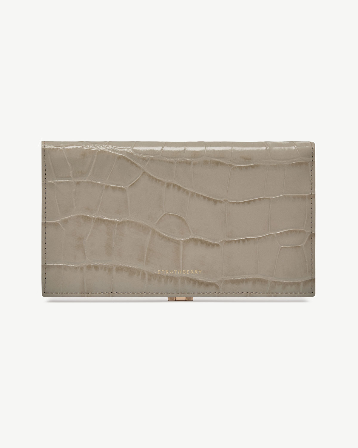 Large Melville Street Wallet - Croc-Embossed Leather Light Taupe - View 4
