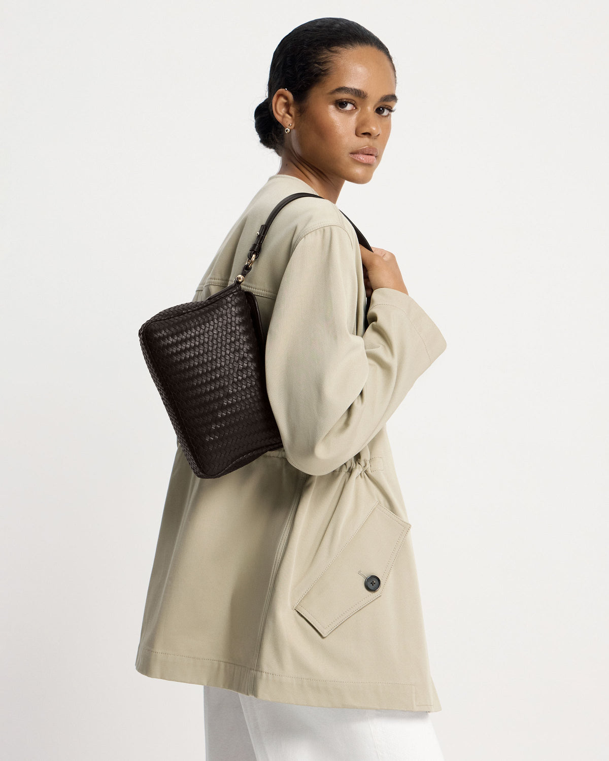 Sway - Chocolate Woven Leather - View 7