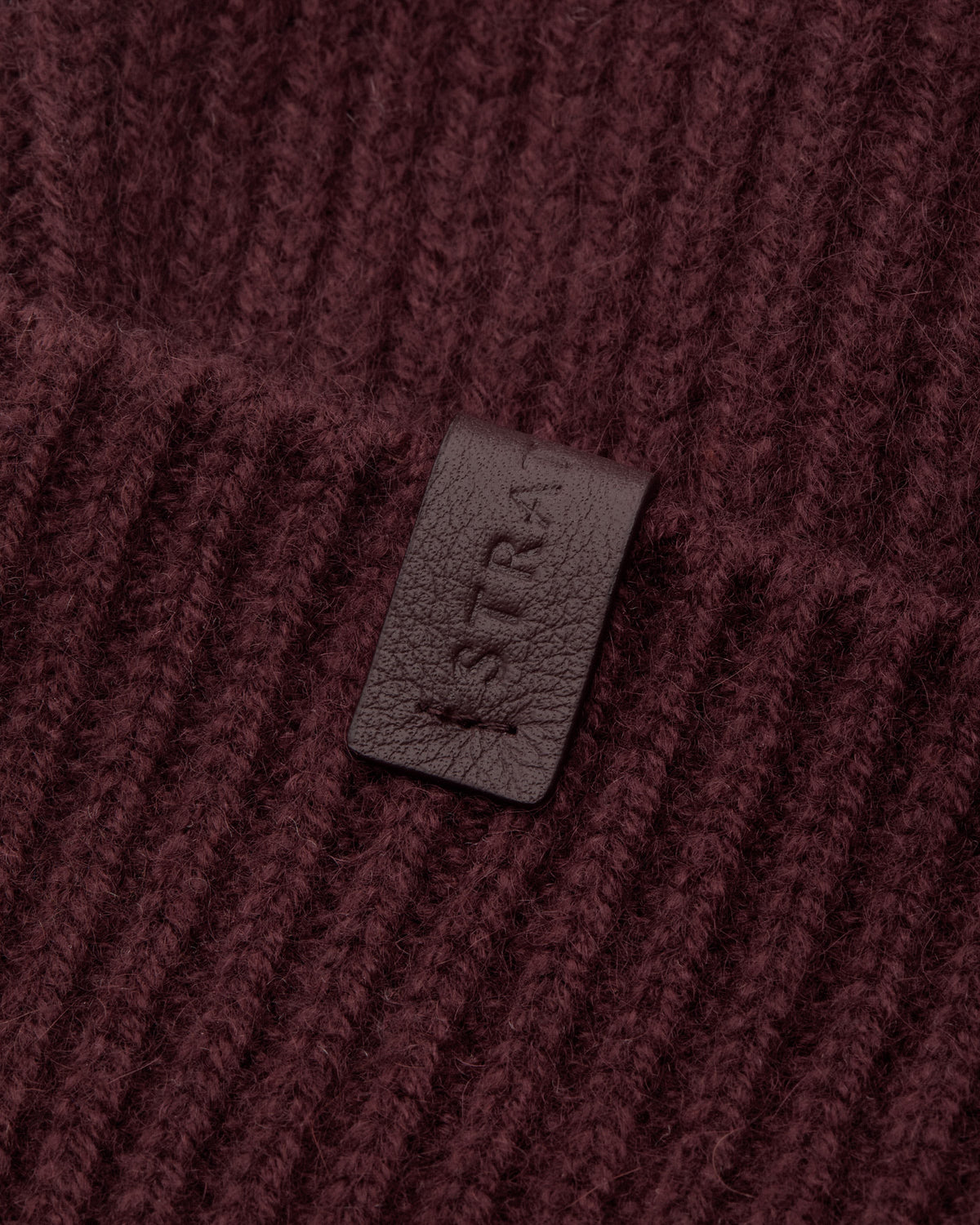 Westray Ribbed Cashmere Beanie - Burgundy - View 4