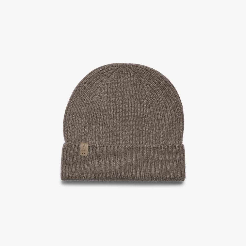 Westray Ribbed Cashmere Beanie - Otter - View 1