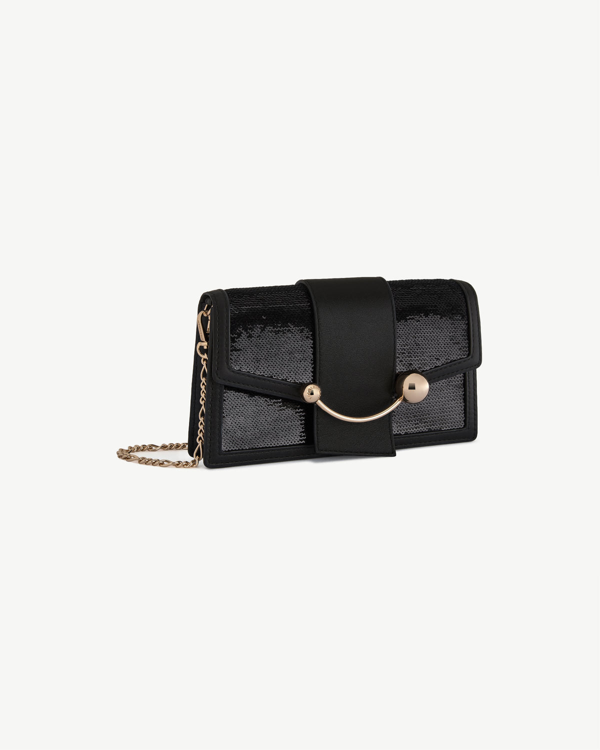 Crescent on a Chain - Black Sequins - View 3