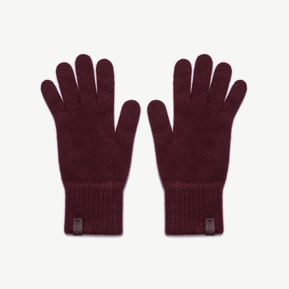 Westray Cashmere Gloves - Burgundy - View 1