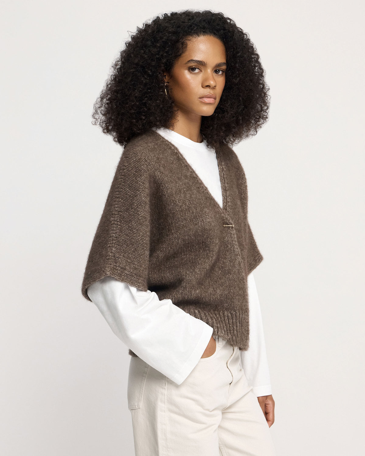 Portobello Cardigan - Pebble - View 3