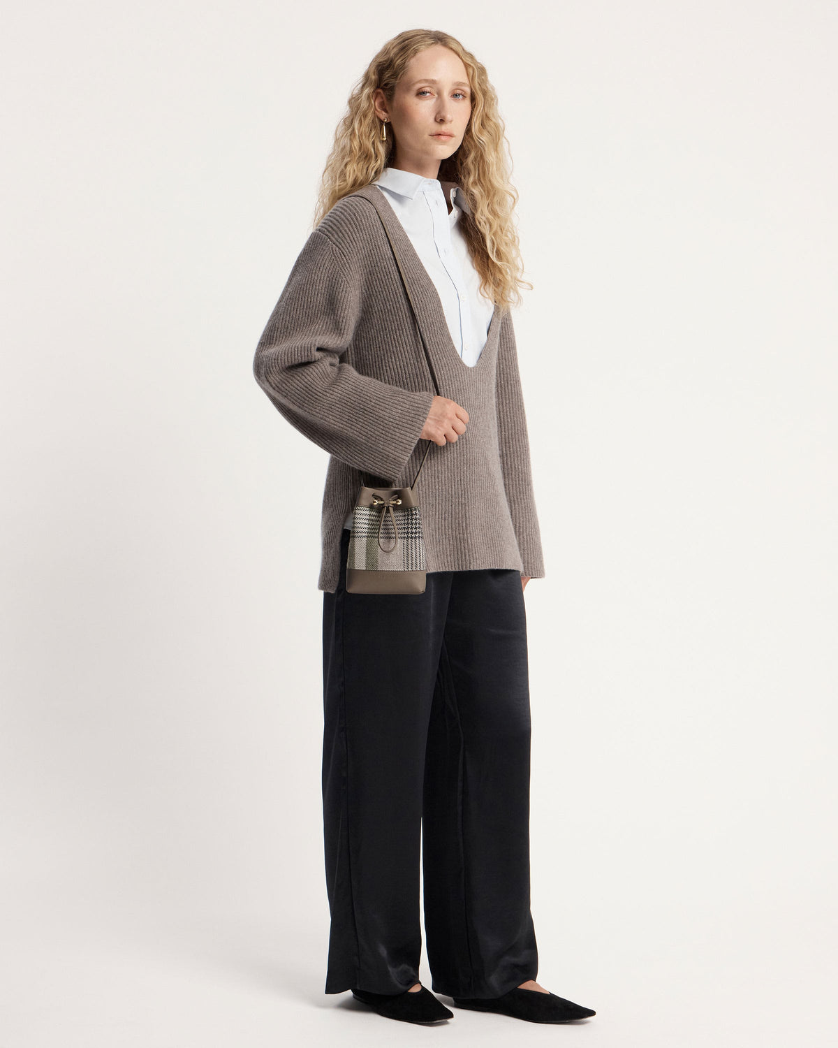 Osette Midi Pouch - Strathberry Tartan Taupe - View 7