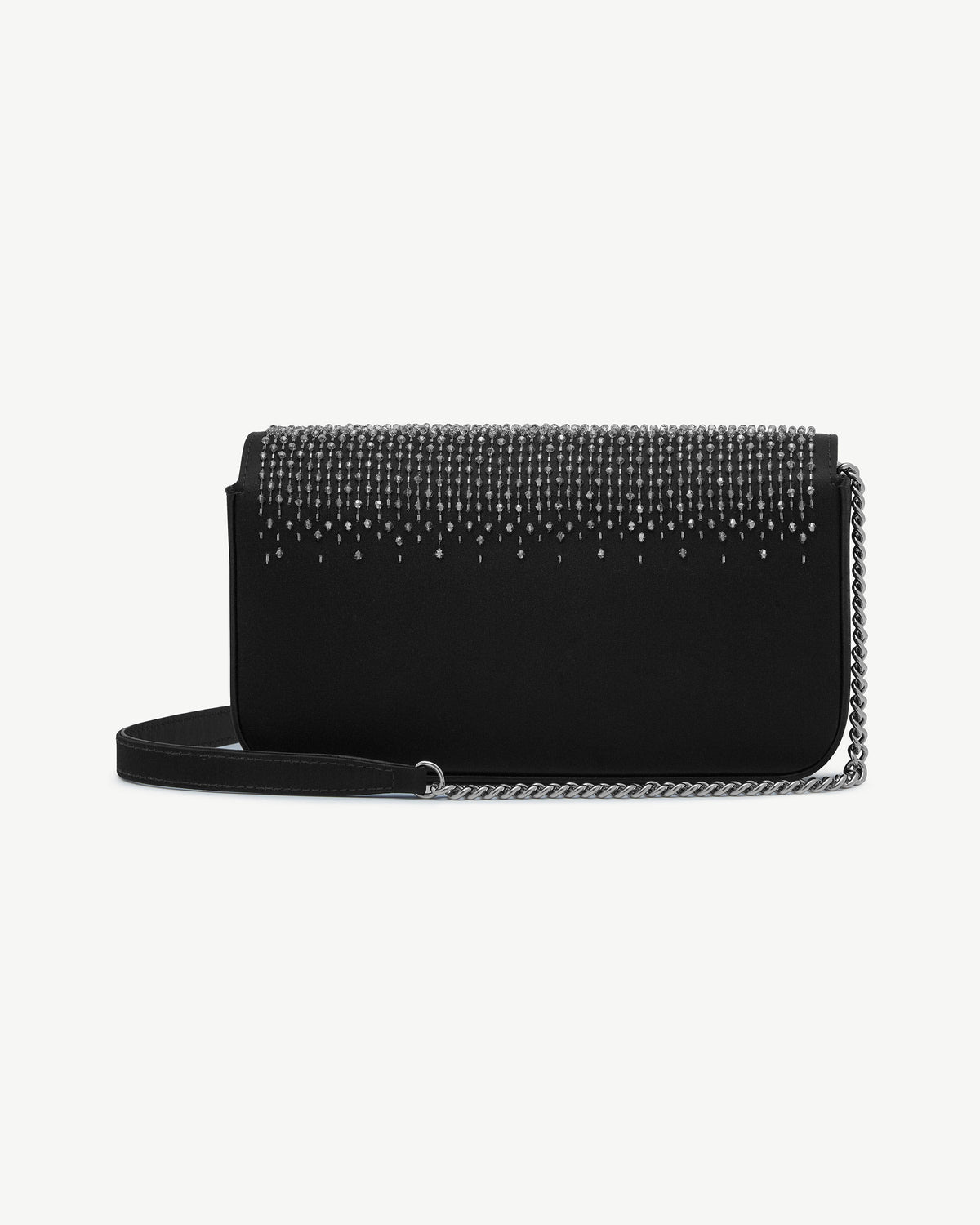 Nocturn Clutch - Black Embroidered Satin - image 4