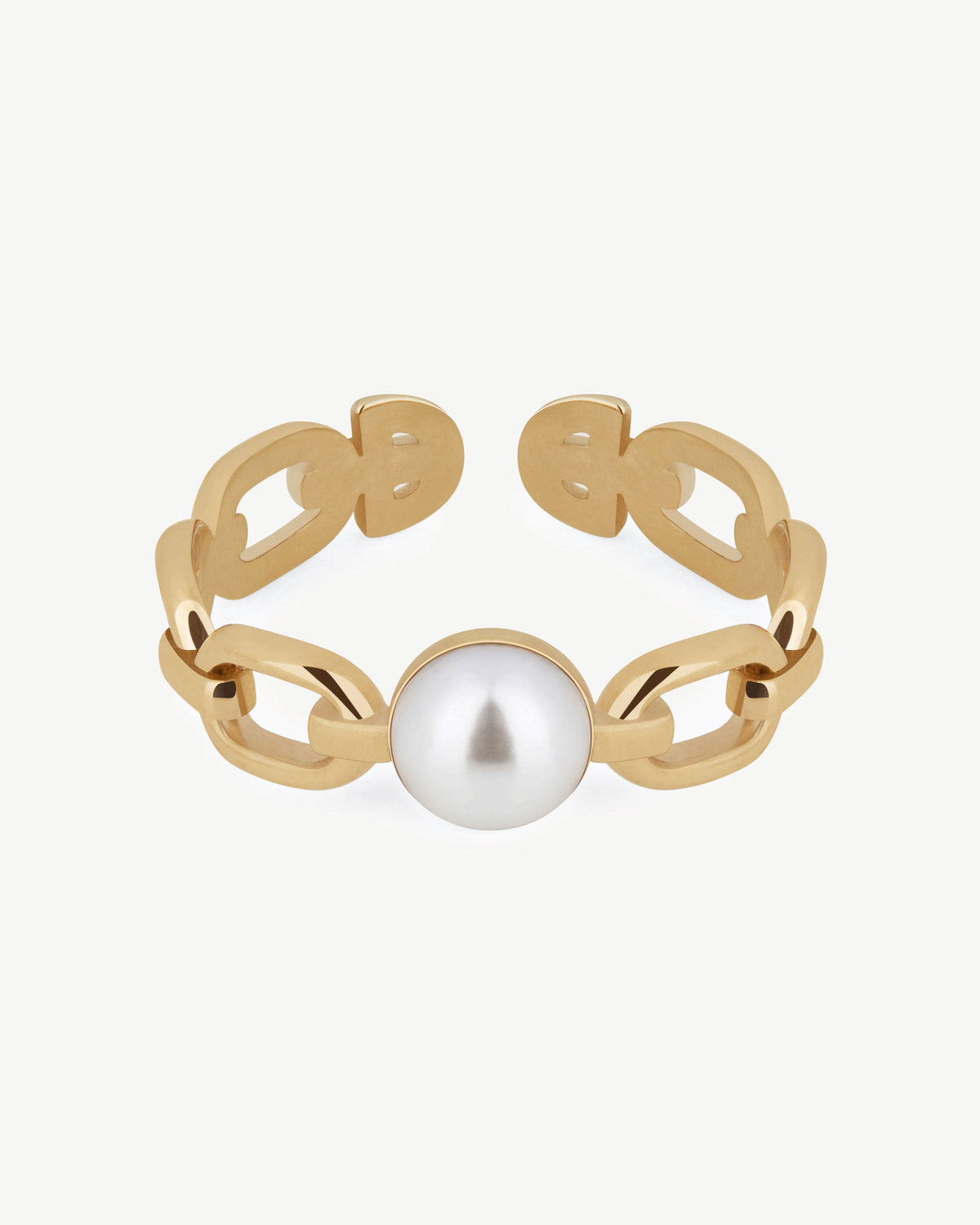 Pearl Link Ring - 22 Carat Gold Gilded - image 12